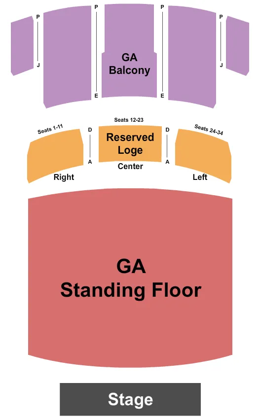 THE FOX THEATRE POMONA GA FLOOR GA BALC RESERVED LOGE Seating Map Seating Chart