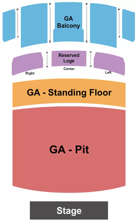 THE FOX THEATRE POMONA GA PIT FLOOR BALC RSV LOGE Seating Map Seating Chart