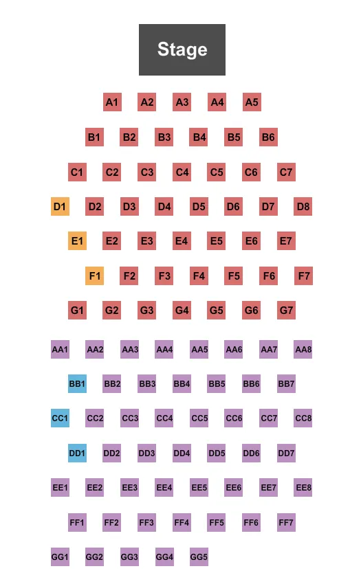 OUTDOOR ENDSTAGE Seating Map Seating Chart