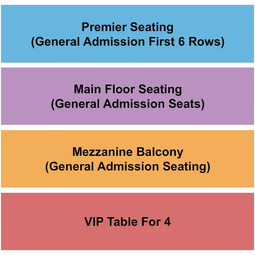 THE GLOBE THEATRE BERTRAM PREMIER MF MEZZ VIP TABLE 2 Seating Map Seating Chart