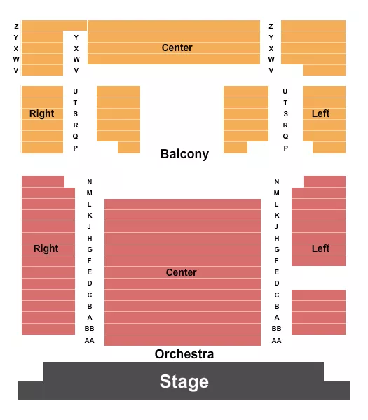 THE GRAND THEATRE GA ENDSTAGE Seating Map Seating Chart