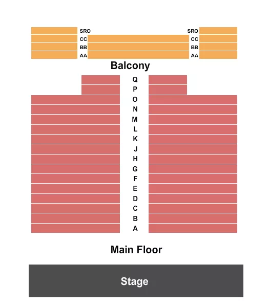 ENDSTAGE BALCONY Seating Map Seating Chart