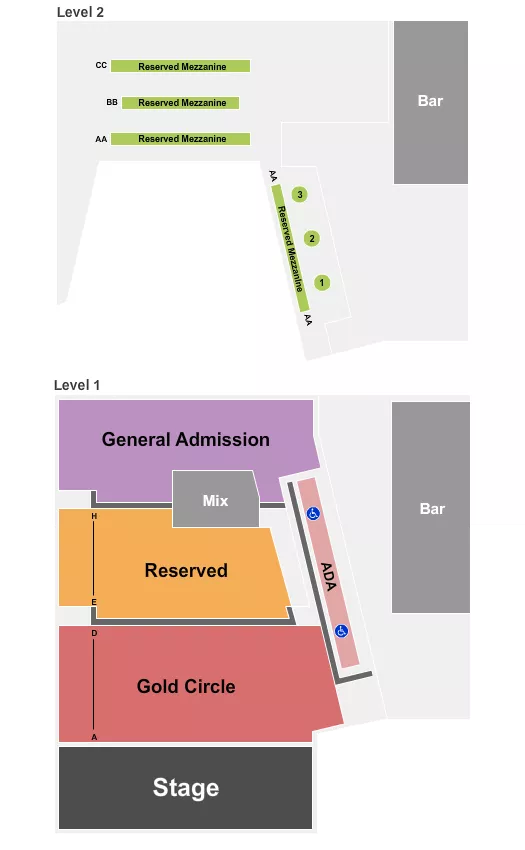 THE GUILD THEATRE MENLO PARK ENDSTAGE GC RESERVED FRONT Seating Map Seating Chart