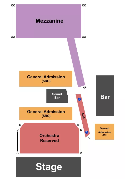 THE GUILD THEATRE MENLO PARK ENDSTAGE W GA 2 Seating Map Seating Chart