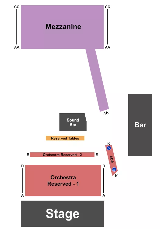 THE GUILD THEATRE MENLO PARK ENDSTAGE W GA 3 Seating Map Seating Chart