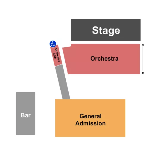 THE GUILD THEATRE MENLO PARK ORCHESTRA GA Seating Map Seating Chart