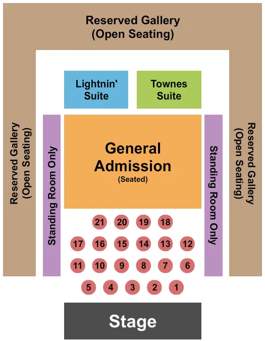 ENDSTAGE GA TABLES Seating Map Seating Chart