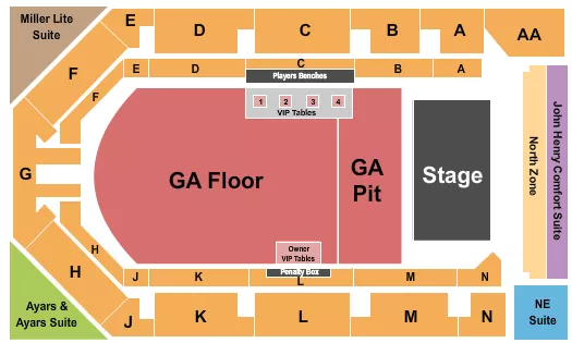 THE ICE BOX NE ENDSTAGE GA PIT Seating Map Seating Chart