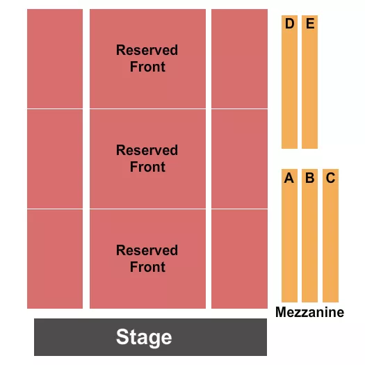 THE JUNCTION CENTER LANDIS HALL END STAGE Seating Map Seating Chart