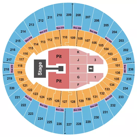 ENDSTAGE PIT Seating Map Seating Chart