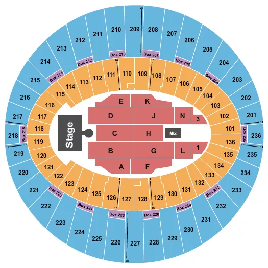 ENDSTAGE RSV WITH CATWALK Seating Map Seating Chart