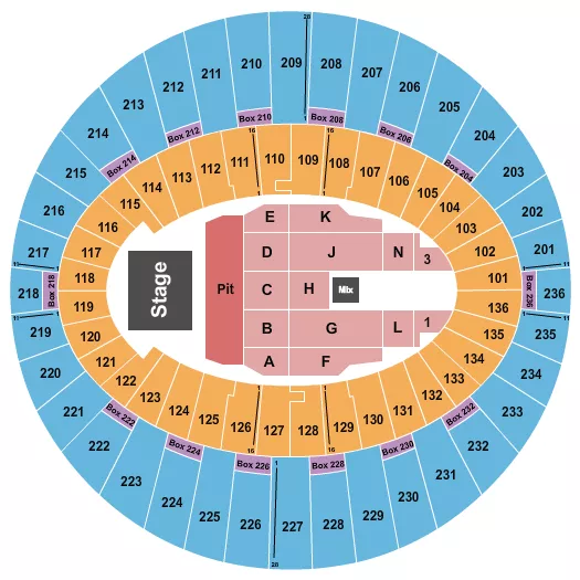 EVANESCENCE Seating Map Seating Chart