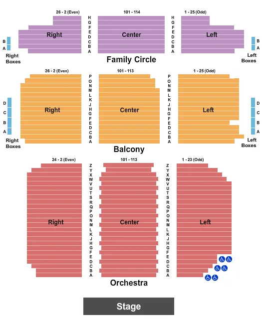 END STAGE Seating Map Seating Chart