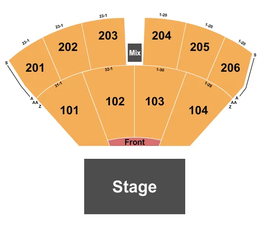 ENDSTAGEFRONT Seating Map Seating Chart