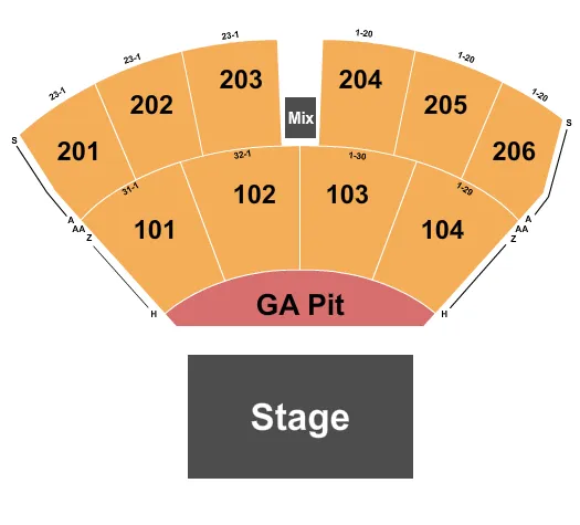 ENDSTAGE GA PIT Seating Map Seating Chart