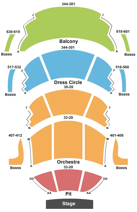 END STAGE Seating Map Seating Chart