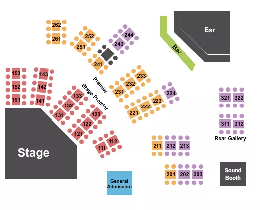 THE LOFT AT CITY WINERY PHILADELPHIA ENDSTAGE 2 Seating Map Seating Chart