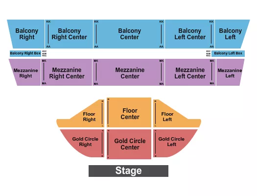 THE MANSION MO ENDSTAGE GOLDEN CIRCLE Seating Map Seating Chart
