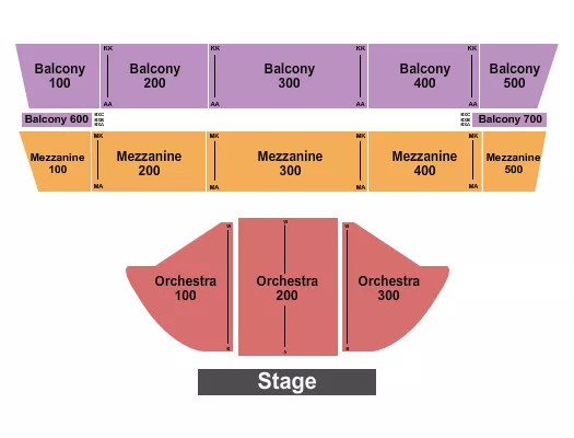 THE MANSION MO ENDSTAGE 2 Seating Map Seating Chart