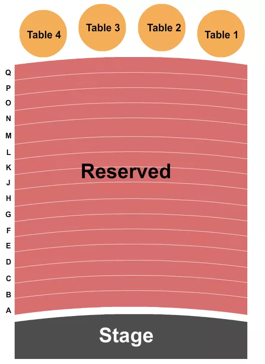 ENDSTAGE RESERVED Seating Map Seating Chart