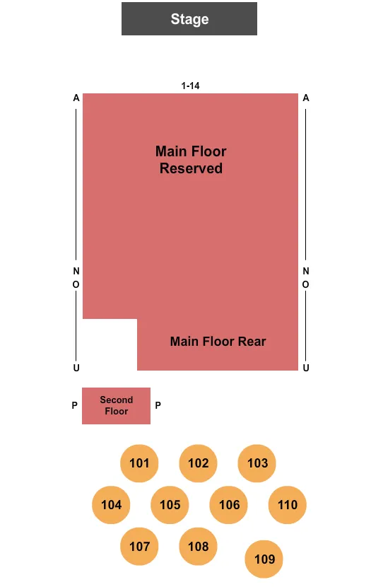 END STAGE TABLES Seating Map Seating Chart