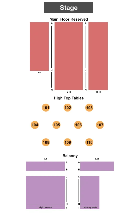 END STAGE 2 Seating Map Seating Chart