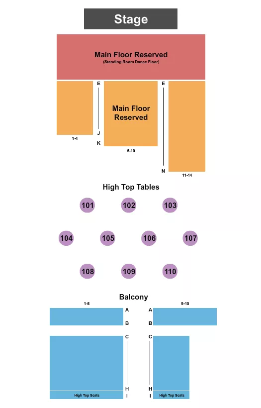 ENDSTAGE W DANCE FLOOR Seating Map Seating Chart