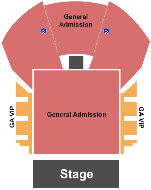 ENDSTAGE GA GA VIP SIDES Seating Map Seating Chart
