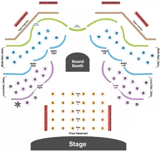 ENDSTAGE TABLES 4 Seating Map Seating Chart
