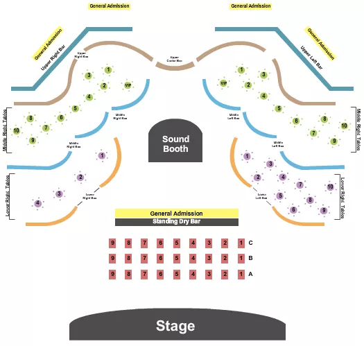 ENDSTAGE TABLES 5 Seating Map Seating Chart