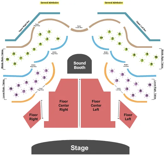 END STAGE Seating Map Seating Chart