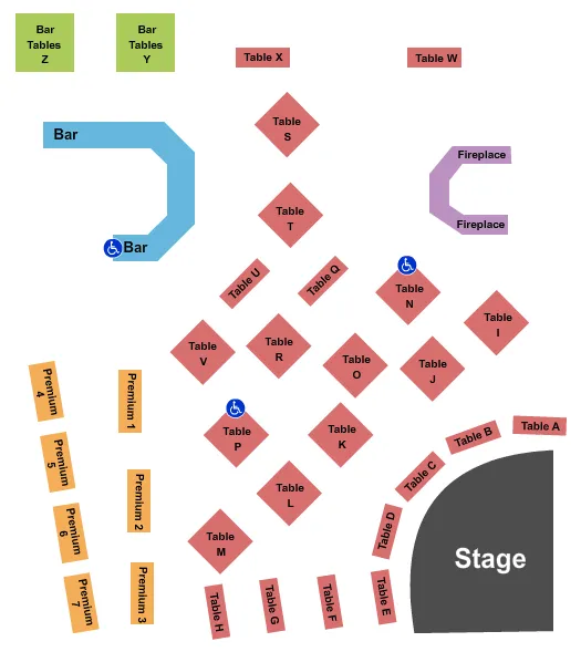 END STAGE Seating Map Seating Chart