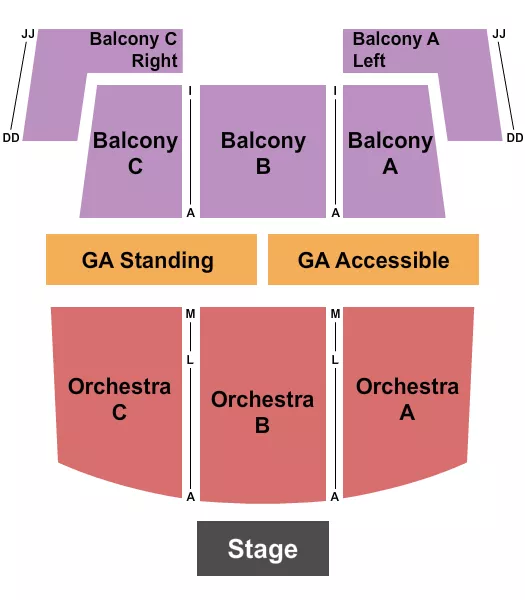 THE NATIONAL VA ENDSTAGE ADA Seating Map Seating Chart