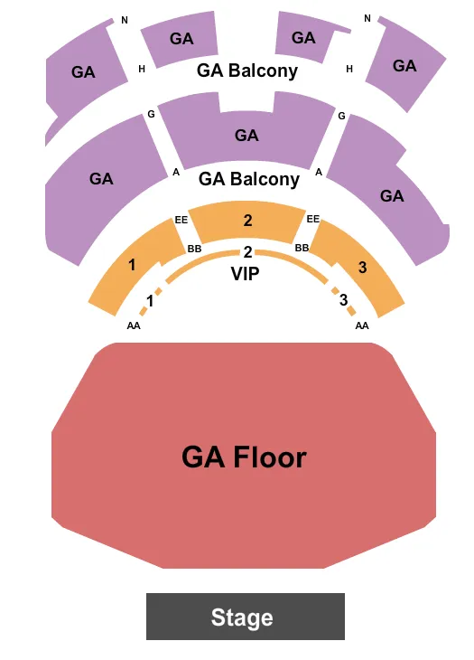 GA FLR VIP BALC GA BALC Seating Map Seating Chart