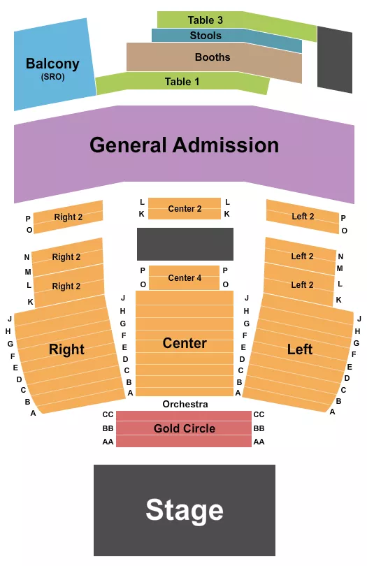 THE OBSERVATORY NORTH PARK ENDSTAGE 4 Seating Map Seating Chart