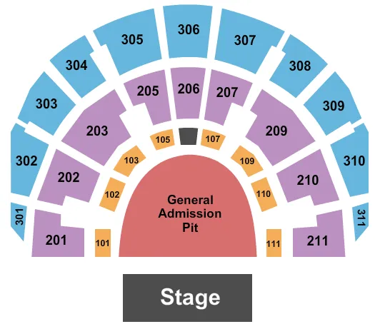 ENDSTAGE GA FLOOR Seating Map Seating Chart