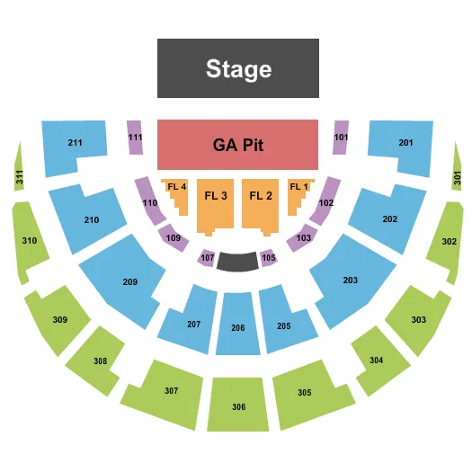 ENDSTAGE PIT Seating Map Seating Chart