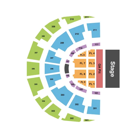ENDSTAGE GA PIT Seating Map Seating Chart