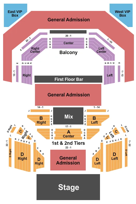 ENDSTAGE GA Seating Map Seating Chart
