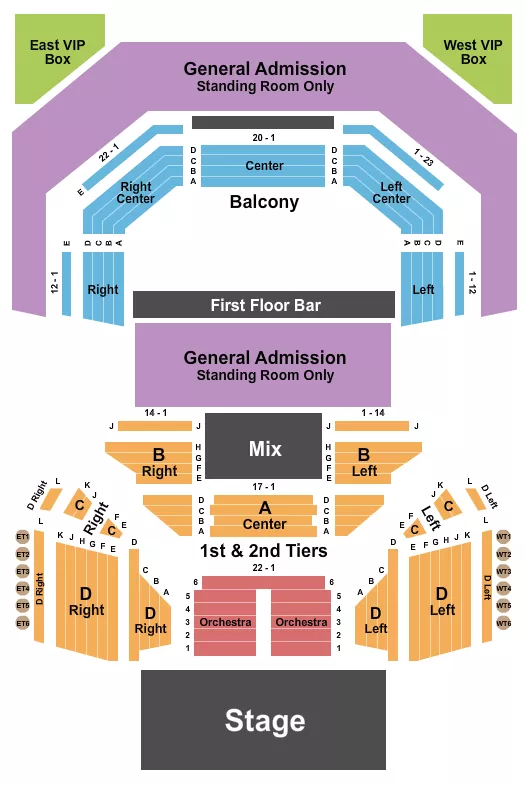 ENDSTAGE 2 Seating Map Seating Chart