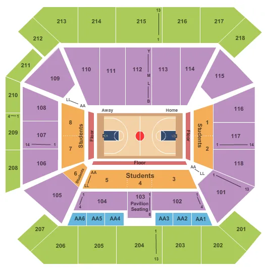 BASKETBALL Seating Map Seating Chart