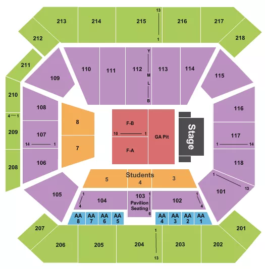 ENDSTAGE GA PIT Seating Map Seating Chart