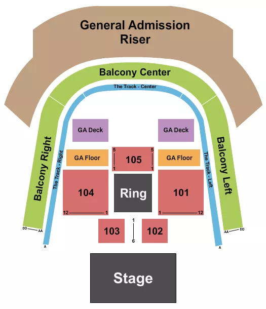 WWE Seating Map Seating Chart