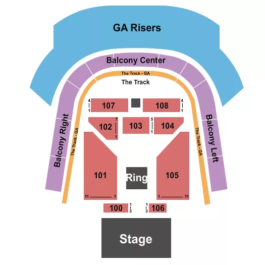 WRESTLING AEW Seating Map Seating Chart
