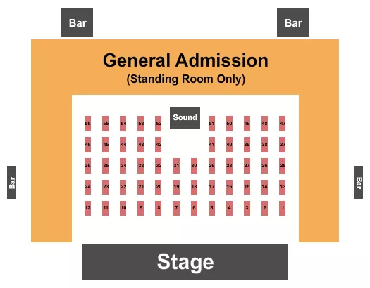 THE ROB ENDSTAGE GA Seating Map Seating Chart