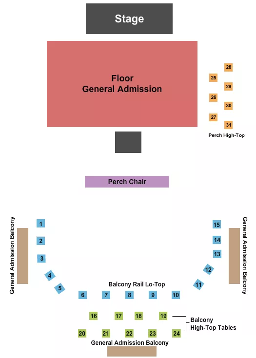 ENDSTAGE GA FLOOR 3 Seating Map Seating Chart