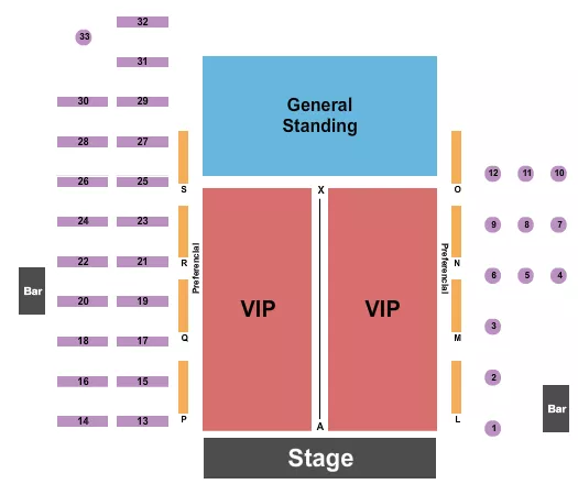 THE RANCH CONCERT HALL SALOON ENDSTAGE GA RSVD 2 Seating Map Seating Chart