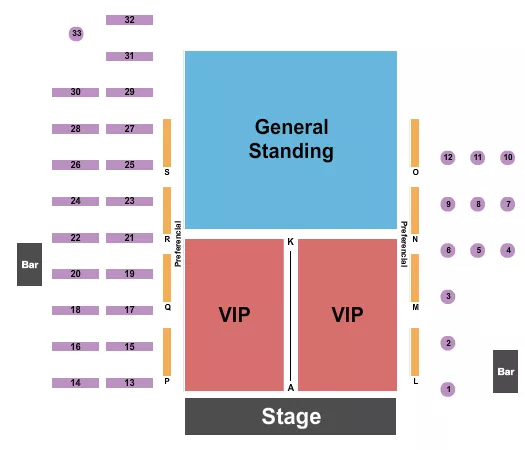 THE RANCH CONCERT HALL SALOON ENDSTAGE GA RSVD Seating Map Seating Chart