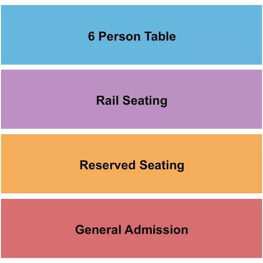 THE RANCH CONCERT HALL SALOON GA RSVD RAIL TABLE Seating Map Seating Chart