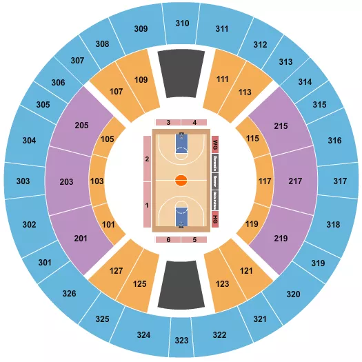 HARLEM GLOBETROTTERS Seating Map Seating Chart